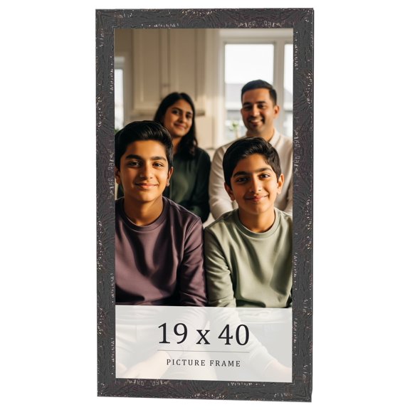 19x40 Frame Black Solid Wood Picture Frame Width 1.125 Inches | Interior Frame Depth 0.5 Inches |
