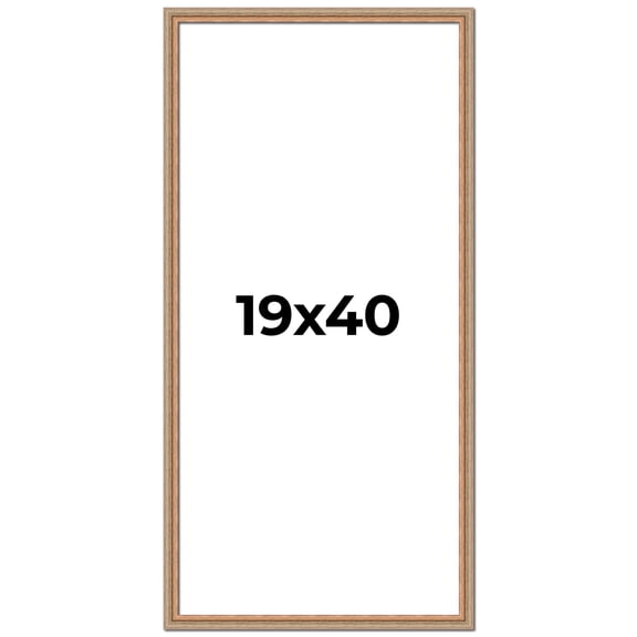 19x40 Frame Brown 60's Wooden Cabinet Solid Wood Picture Frame | 1 Inch Moulding Width | Complete