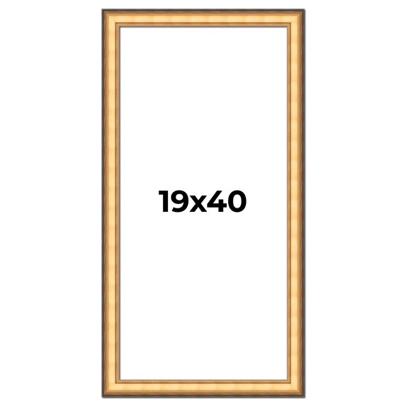 19x40 Frame Gold Plein Aire Solid Wood Picture Frame Width 2 Inches | Interior Frame Depth 0.5