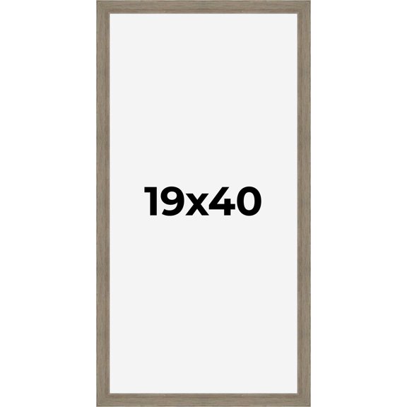 19x40 Frame Gray Barnwood Rustic Solid Wood Picture Frame | 1.5 Inch Moulding Width | Includes UV