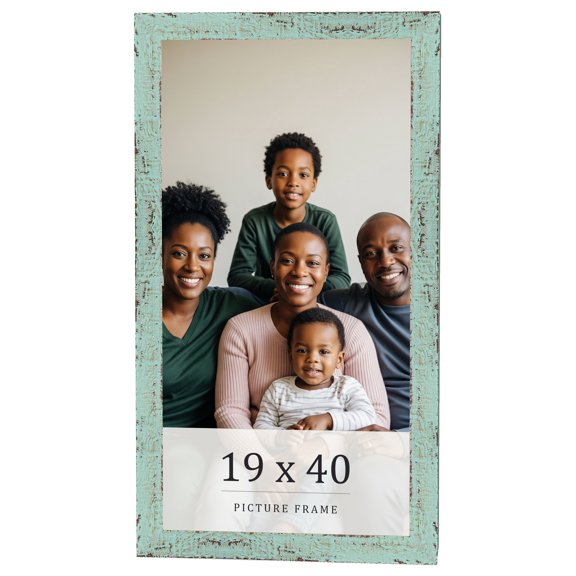 19x40 Frame Green Solid Wood Picture Frame Width 1.125 Inches | Interior Frame Depth 0.5 Inches |