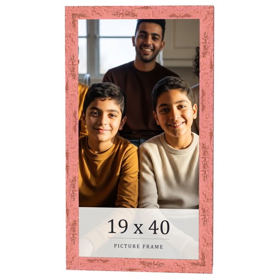 19x40 Frame Pink Solid Wood Picture Frame Width 1.125 Inches | Interior Frame Depth 0.5 Inches |