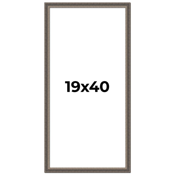19x40 Frame Silver Real Wood Picture Frame Width 1.25 Inches | Interior Frame Depth 0.5 Inches |