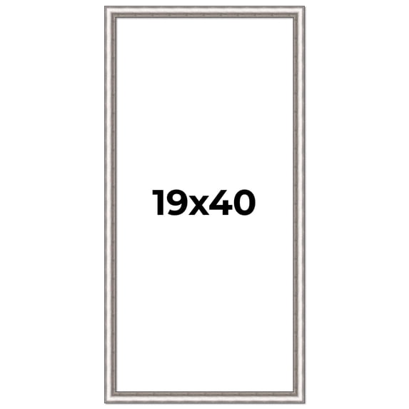 19x40 Frame Silver Real Wood Picture Frame Width 1.25 Inches | Interior Frame Depth 0.5 Inches |