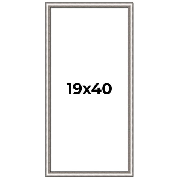 19x40 Frame Silver Real Wood Picture Frame Width 1.25 Inches | Interior Frame Depth 0.5 Inches |