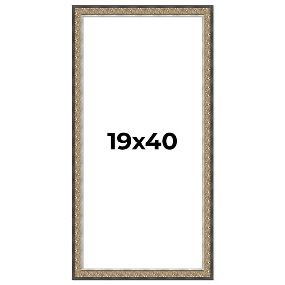 19x40 Frame Silver Real Wood Picture Frame Width 1.75 Inches | Interior Frame Depth 0.5 Inches |