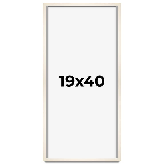 19x40 Frame White Wheat Solid Wood Picture Frame | Moulding Width 0.75 Inches | Interior Depth 0.5