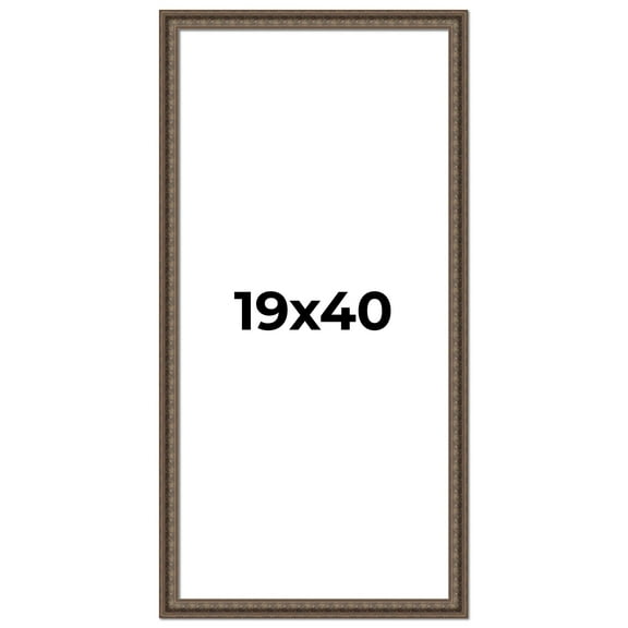 19x40 Ornate Brown Real Wood Picture Frame Width 1.5 Inches | Interior Frame Depth 0.5 Inches |