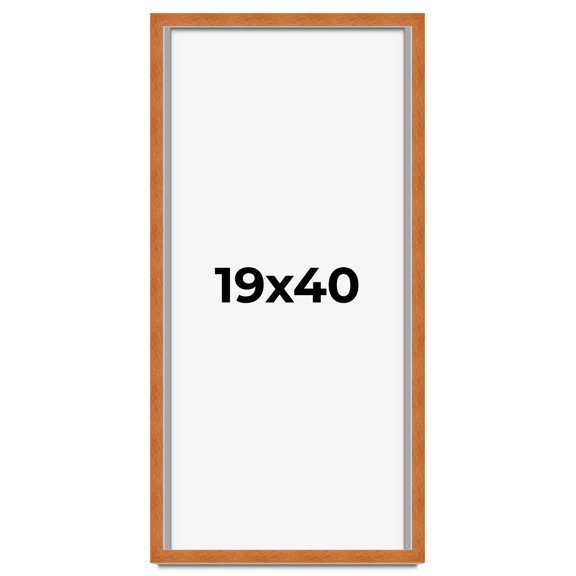 19x40 Shadow Box Frame Brown | 0.875 Inches Deep Real Wood Contemporary Shadowbox Display Frame |