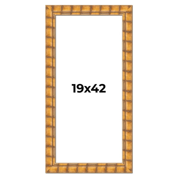19x42 Frame Beige Real Wood Picture Frame Width 3 inches | Interior Frame Depth 0.5 inches |
