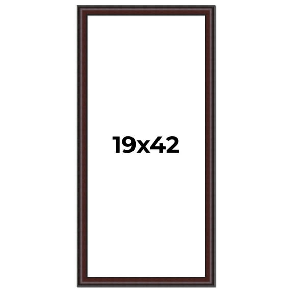 19x42 Frame Brown Round Mahogany Solid Wood Picture Frame | 1.625 Inch Moulding Width | with UV