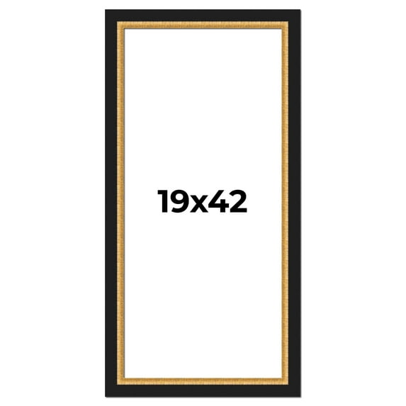 19x42 Frame Gold Real Wood Picture Frame Width 2.25 Inches | Interior Frame Depth 0.5 Inches |