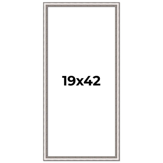 19x42 Frame Silver Real Wood Picture Frame Width 1.25 Inches | Interior Frame Depth 0.5 Inches |
