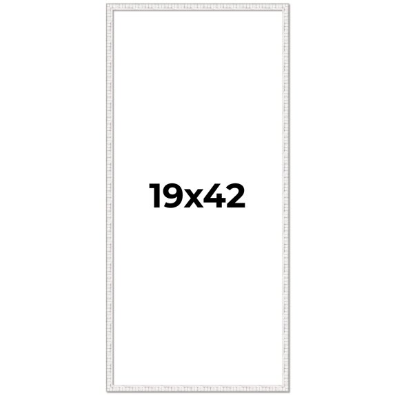 19x42 Frame White Real Wood Picture Frame Width 0.75 inches | Interior Frame Depth 0.5 inches |