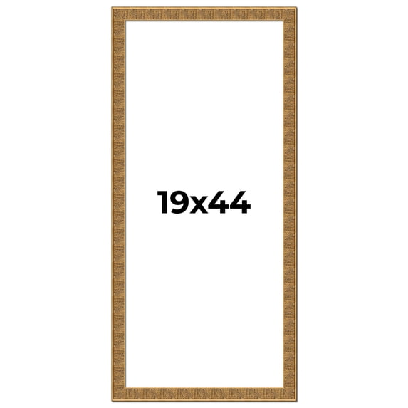19x44 Frame Black and Gold Distressed Solid Wood Sonoma Picture Frame | 1.625 Inch Moulding Width |