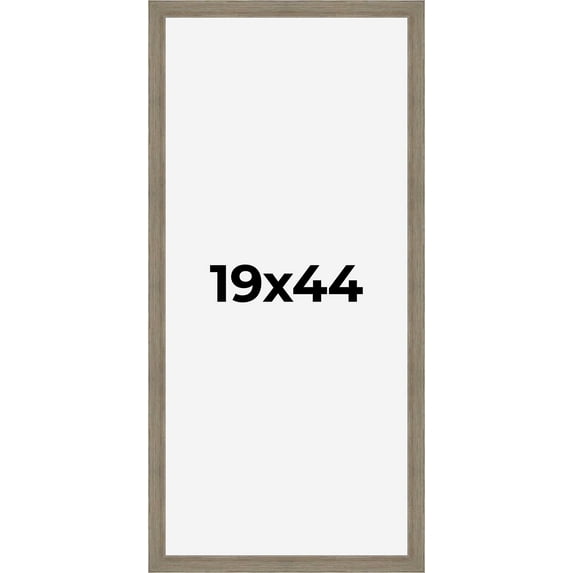 19x44 Frame Gray Barnwood Rustic Solid Wood Picture Frame | 1.5 Inch Moulding Width | Includes UV