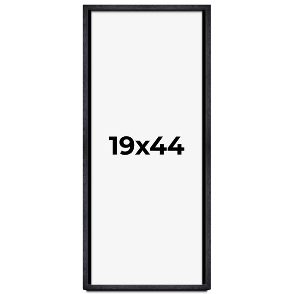 19x44 Shadow Box Frame Black | 1 Inches Deep Real Wood Farmhouse Shadowbox Display Frame | UV