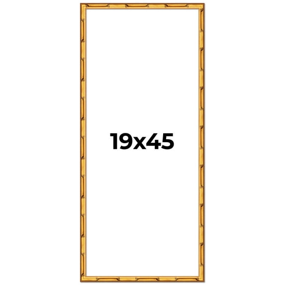 19x45 Frame Gold Bamboo Solid Wood Picture Frame | 1 Inch Moulding Width | Interior Frame Depth