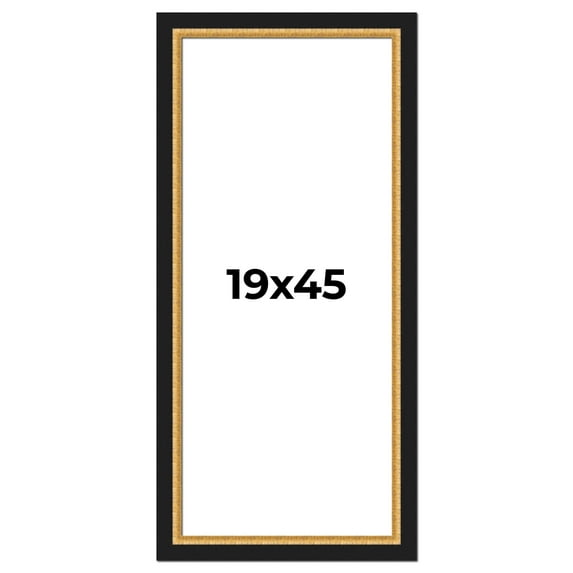 19x45 Frame Gold Real Wood Picture Frame Width 2.25 Inches | Interior Frame Depth 0.5 Inches |