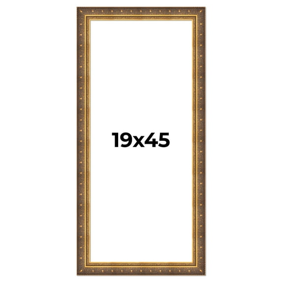 19x45 Frame Vintage Gold Solid Wood Picture Frame | 2.5 Inch Moulding Width | Ornate Bronze Museo