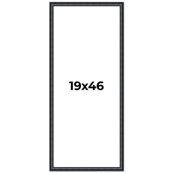 19x46 Frame Black Real Wood Picture Frame Width 1.25 inches | Interior Frame Depth 0.5 inches |