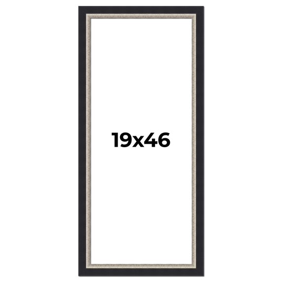 19x46 Frame Black Real Wood Picture Frame Width 2.25 Inches | Interior Frame Depth 0.5 Inches |