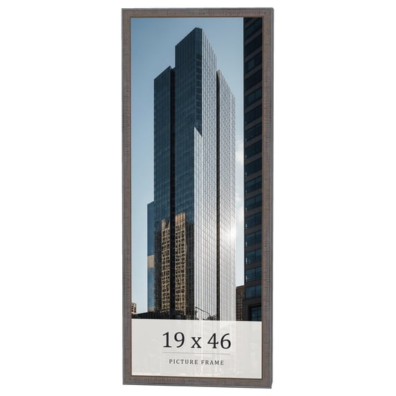 19x46 Frame Blue Kingsley Pewter Solid Wood Picture Frame Width 0.75 Inches |Interior Depth 0.5