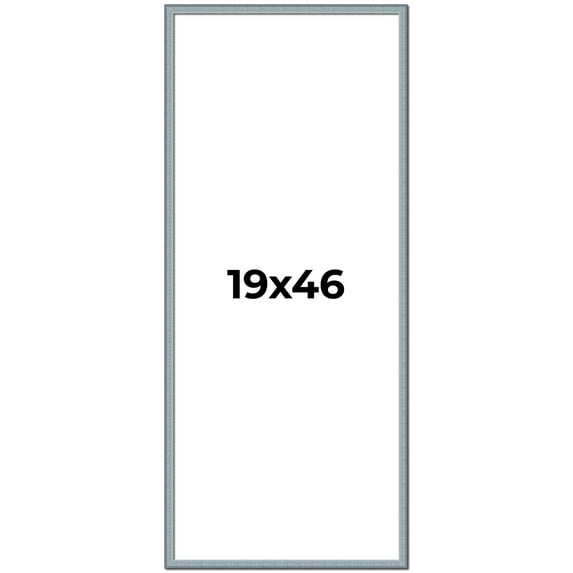 19x46 Frame Blue Scuffed Farm Board Solid Wood Picture Frame Width 0.75 Inches | Interior Depth 0.5