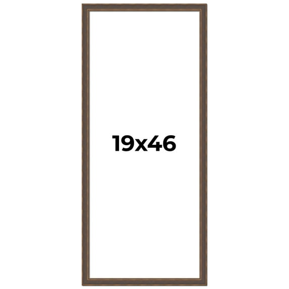 19x46 Frame Golden Caramel Solid Wood Bronze Picture Frame | 1.25 Inch Moulding Width | 0.5 Inch