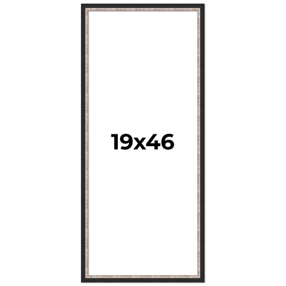 19x46 Frame Silver Real Wood Picture Frame Width 1.25 Inches | Interior Frame Depth 0.75 Inches |