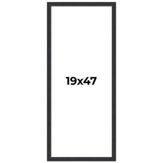 19x47 Frame Black Real Wood Picture Frame Width 1.25 Inches | Interior Frame Depth 0.5 Inches |