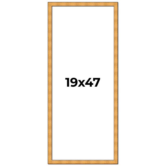 19x47 Frame Gold Rustic Solid Wood Picture Frame | 1.25 Inch Wide Moulding | Rustique Gold