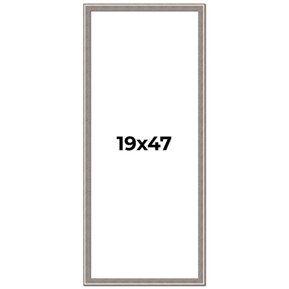 19x47 Frame Grey Real Wood Picture Frame Width 1.25 inches | Interior Frame Depth 0.5 inches | Hans