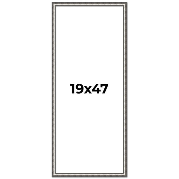 19x47 Frame Silver Real Wood Picture Frame Width 1.125 Inches | Interior Frame Depth 0.5 Inches |