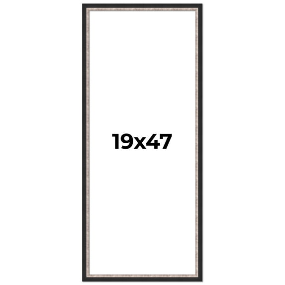 19x47 Frame Silver Real Wood Picture Frame Width 1.25 Inches | Interior Frame Depth 0.75 Inches |