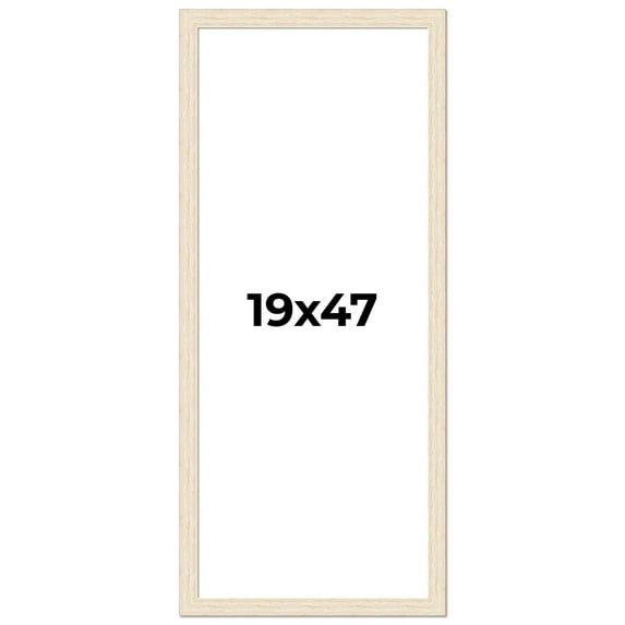 19x47 Frame White Real Wood Picture Frame Width 1.5 inches | Interior Frame Depth 0.5 inches | Barn