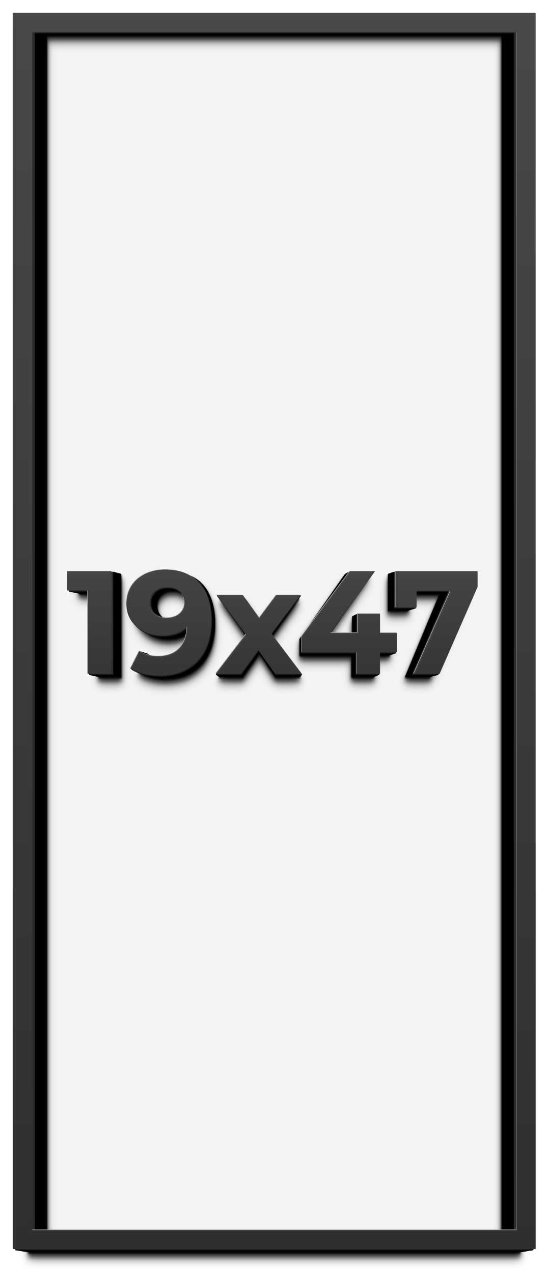19x47 Shadow Box Frame Black | 1 inches Deep Real Wood Contemporary ...