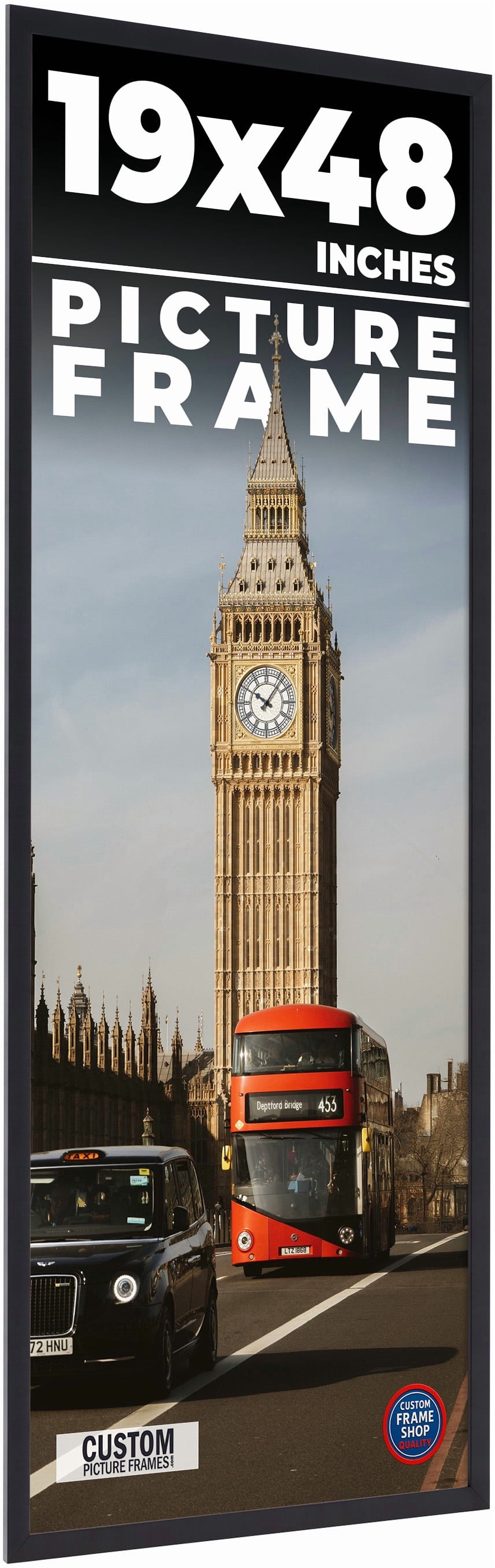 19x48 Frame Black Real Wood Picture Frame Width 0.75 inches | Interior ...