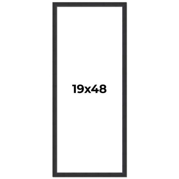 19x48 Frame Black Real Wood Picture Frame Width 1.25 Inches | Interior Frame Depth 0.5 Inches |