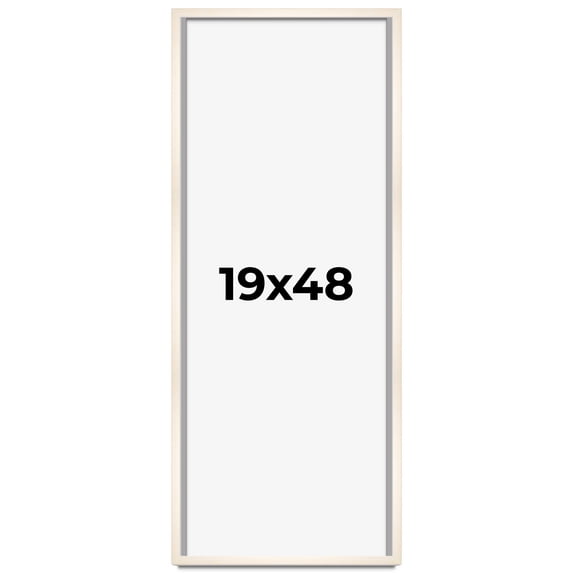 19x48 Frame White Wheat Solid Wood Picture Frame | Moulding Width 0.75 Inches | Interior Depth 0.5