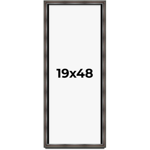 19x48 Shadow Box Frame Brown Cherry | 2.625 Inches Deep Pine Wood Traditional Shadowbox Display