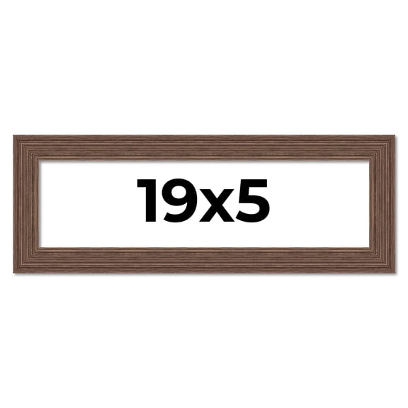 19x5 Frame Brown Distressed Barnwood Picture Frame | Rustic Farmhouse Photo Frame Includes UV