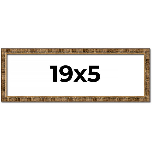 19x5 Frame Gold Solid Wood Picture Frame - Complete Modern Photo Frame Includes UV Acrylic