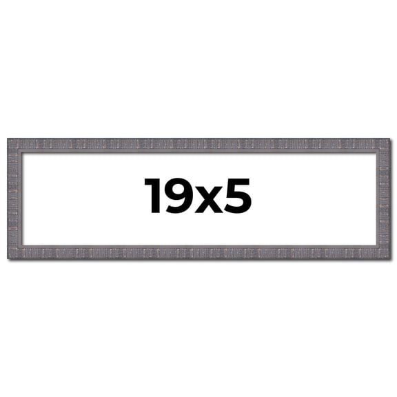 19x5 Frame Slate Blue Distressed Rustic Solid Wood Picture Frame | 0.75 Inch Moulding Width |