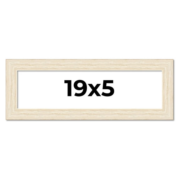 19x5 Frame White Barnwood Picture Frame Includes UV Acrylic Plexiglass, Acid Free Foam Backing