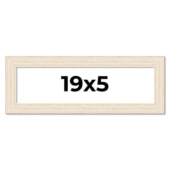19x5 Frame White Barnwood Picture Frame Includes UV Acrylic Plexiglass, Acid Free Foam Backing