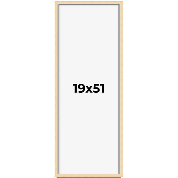 19x51 Frame Beige Real Wood Picture Frame Width 0.75 inches | Interior Frame Depth 0.5 inches |