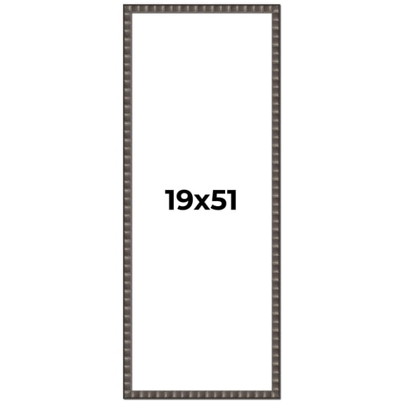 19x51 Frame Black Brown Chestnut Mosaic Solid Wood Picture Frame | 1.125 Inch Moulding Width |