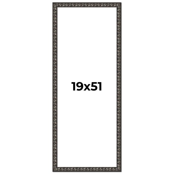 19x51 Frame Black-Brown Medieval Solid Wood Picture Frame | 1.5 Inch Moulding Width | Gotham