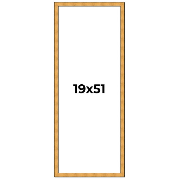19x51 Frame Gold Rustic Solid Wood Picture Frame | 1.25 Inch Wide Moulding | Rustique Gold
